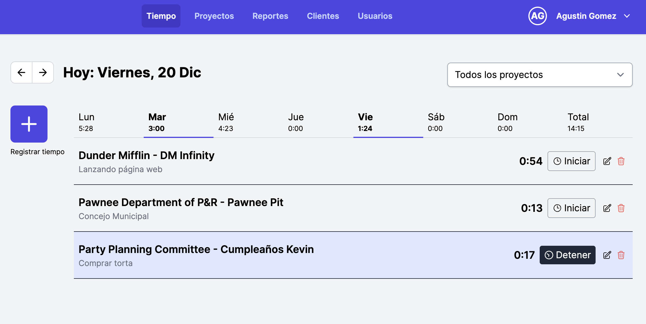 Screenshot de la aplicación
